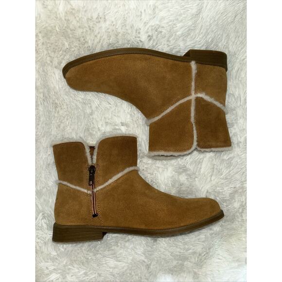 NWOB Ugg Australia Sherpa Trim Suede Ankle Boots Size 5 - Picture 7 of 12